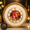 Personalized Couple Photo Wall Clock with Crystal and Gold Design
